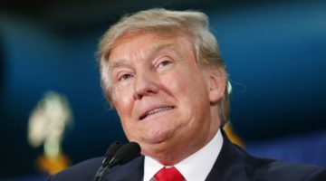 Close up facial expression of Donald Trump